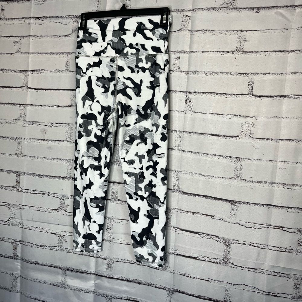 Evolution and Creation Black White Abstract Leggings SZ S High Waist Y2K Yoga - Picture 9 of 13